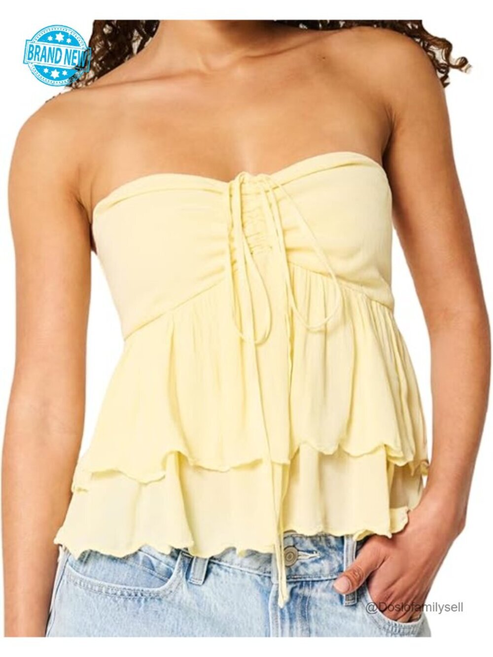 Sleeveless Strapless Babydoll Tube Top with Smocked Back